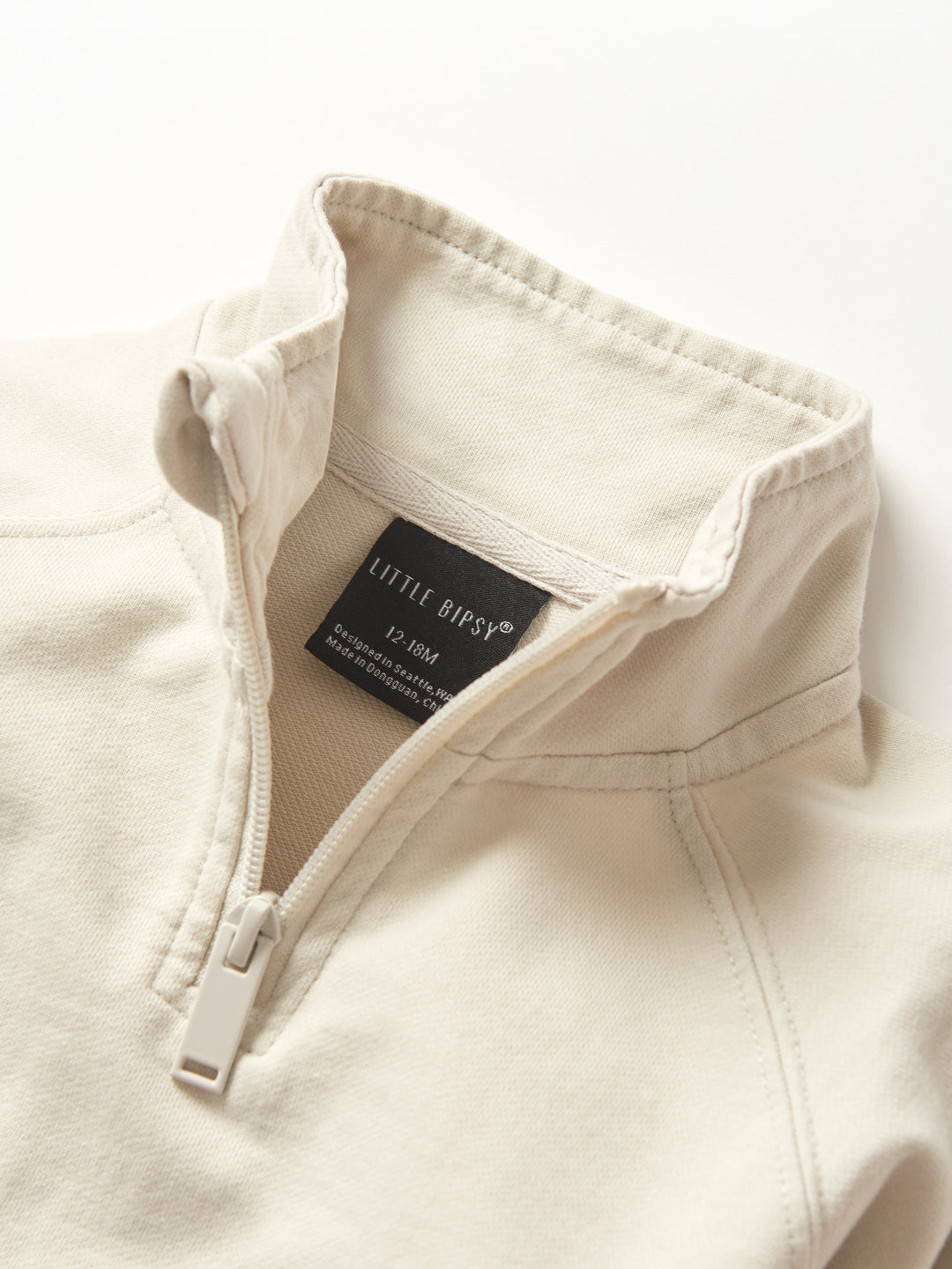 Little Bipsy - Quarter Zip Pullover in Almond Wash