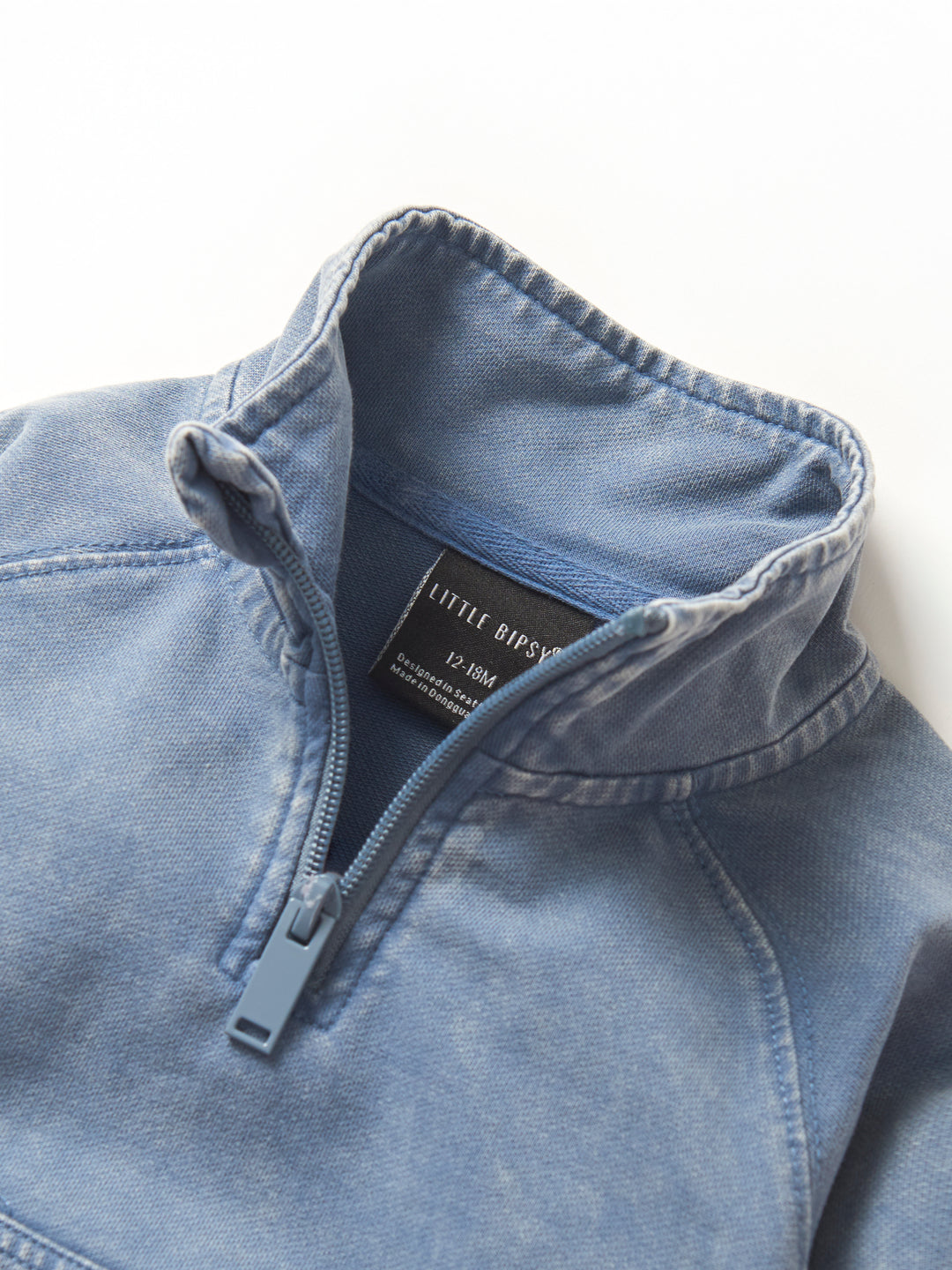 Little Bipsy - Quarter Zip Pullover in Navy Wash