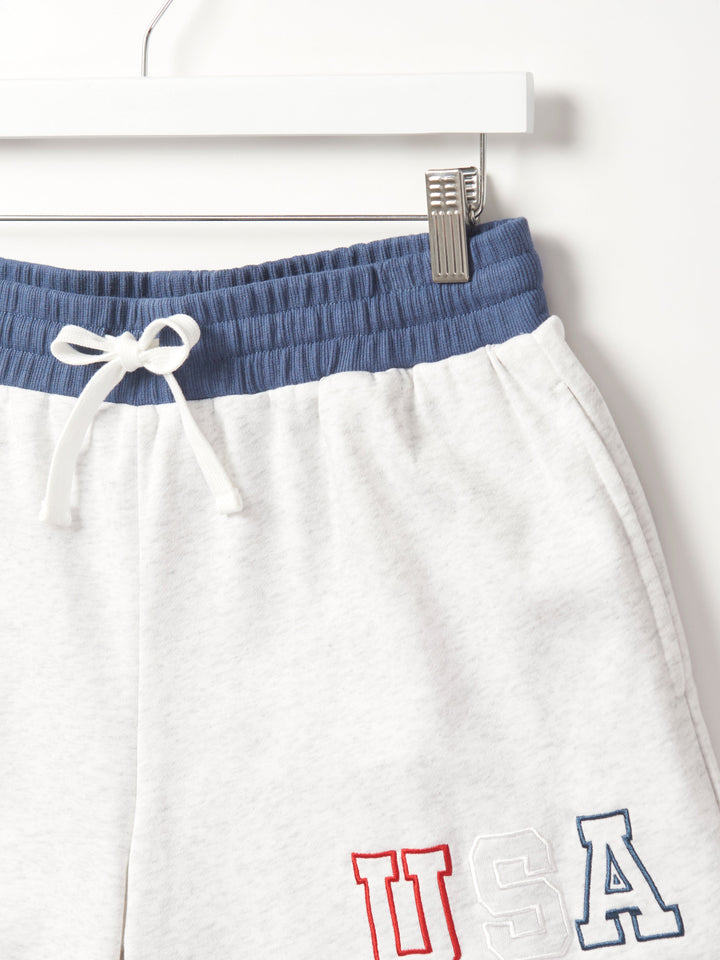 Little Bipsy - USA Raw Edge Sweat Shorts in Heather Grey