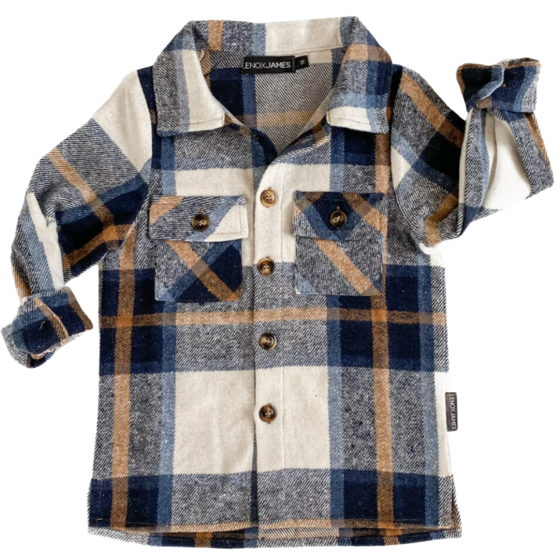 Lenox James kids navy flannel shirt