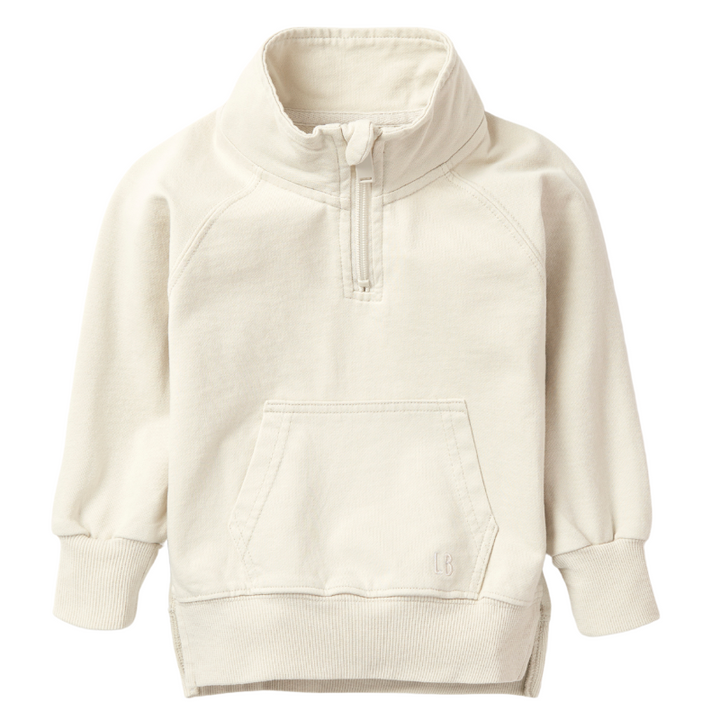 Little Bipsy Almond Wash quarter zip pullover