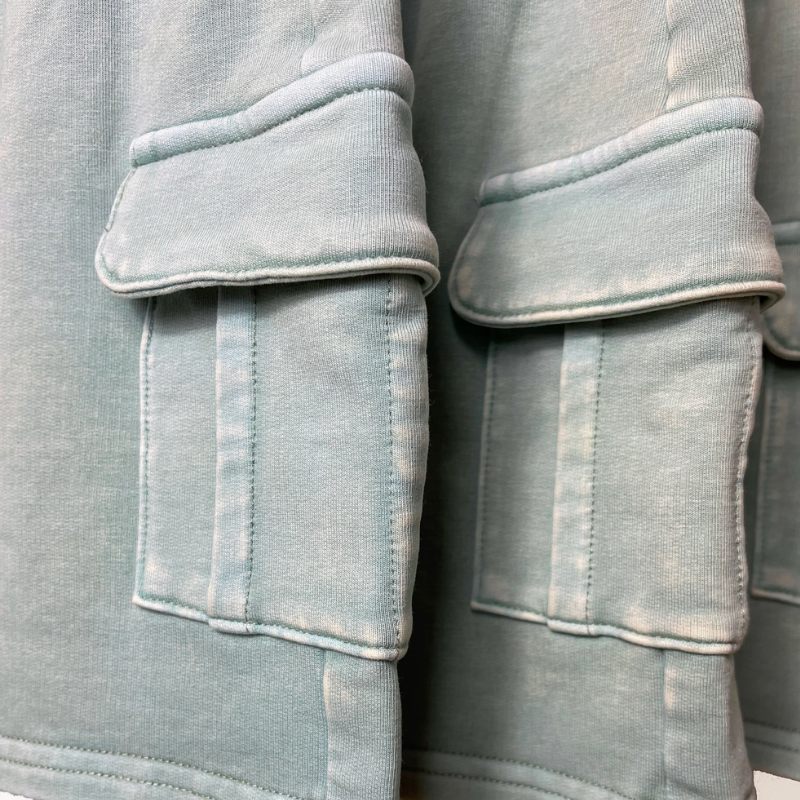 Lucky Link - Acid Wash Cargo Shorts in Jade