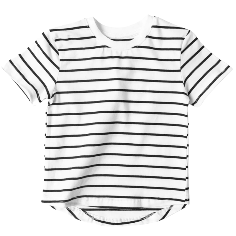 Little Bipsy pinstripe tee in black and white