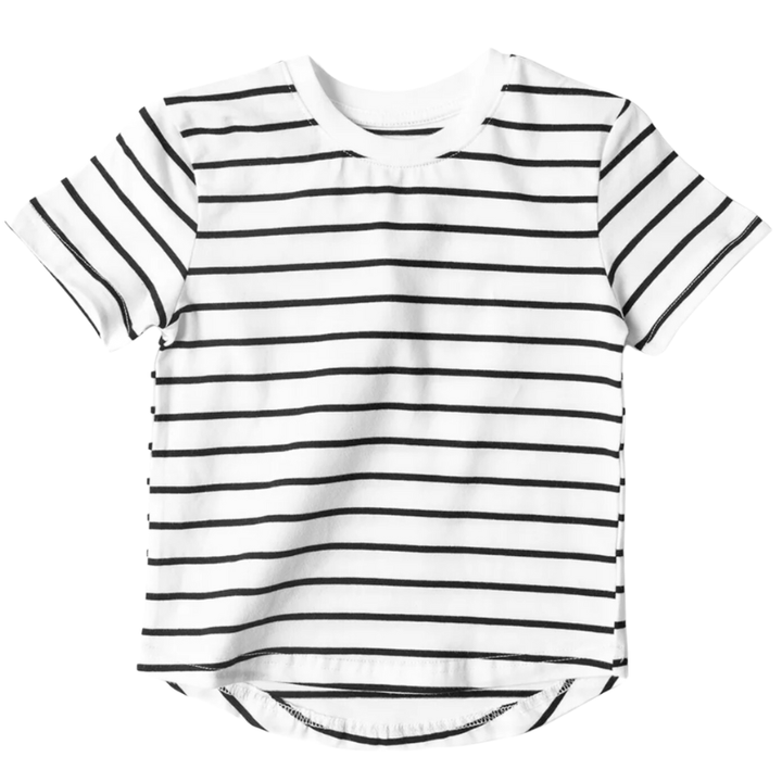 Little Bipsy pinstripe tee in black and white