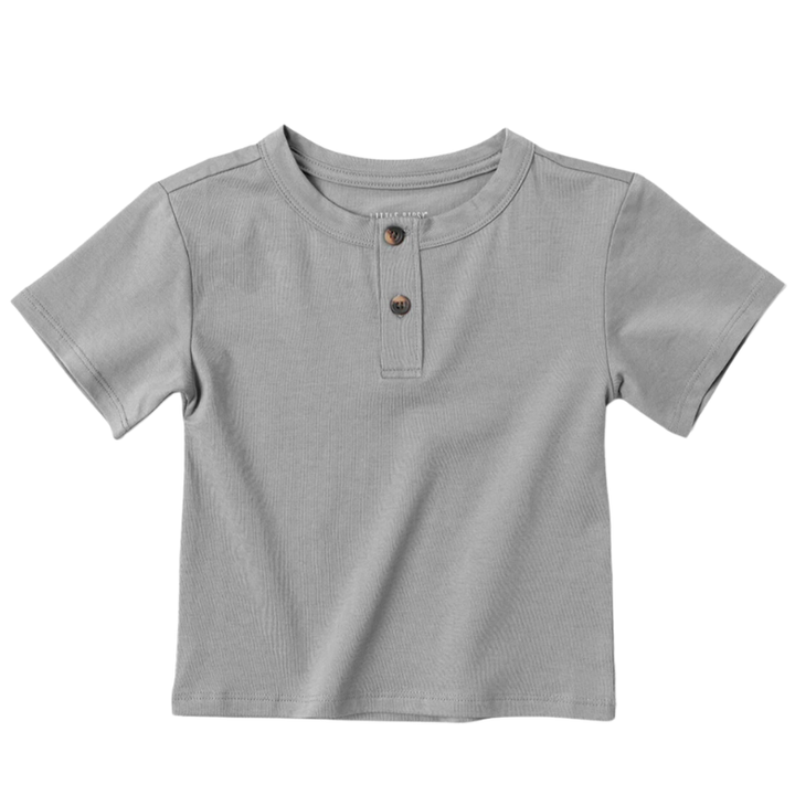 Little Bipsy - Jersey Henley Tee in Hazy Grey