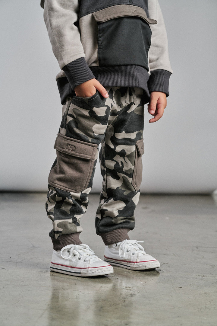 Little BIpsy camo cargo pocket joggers