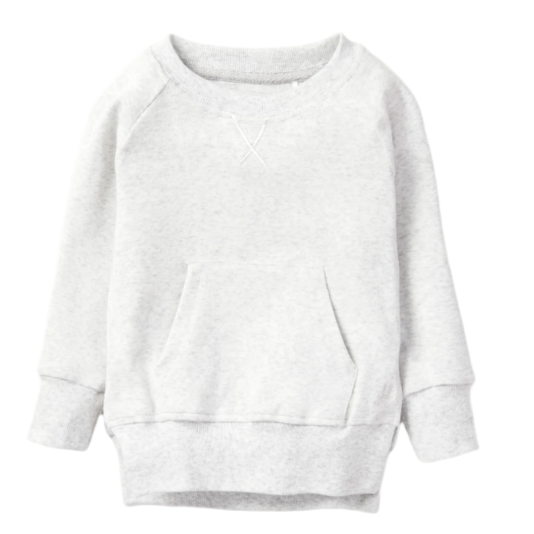 Little BIpsy light heather grey pocket pullover