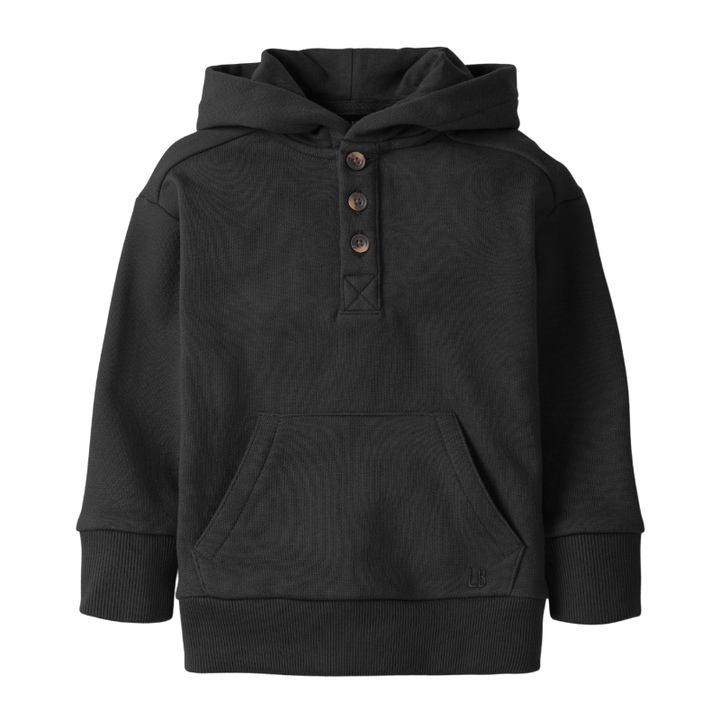 Little Bipsy - henley hoodie in black