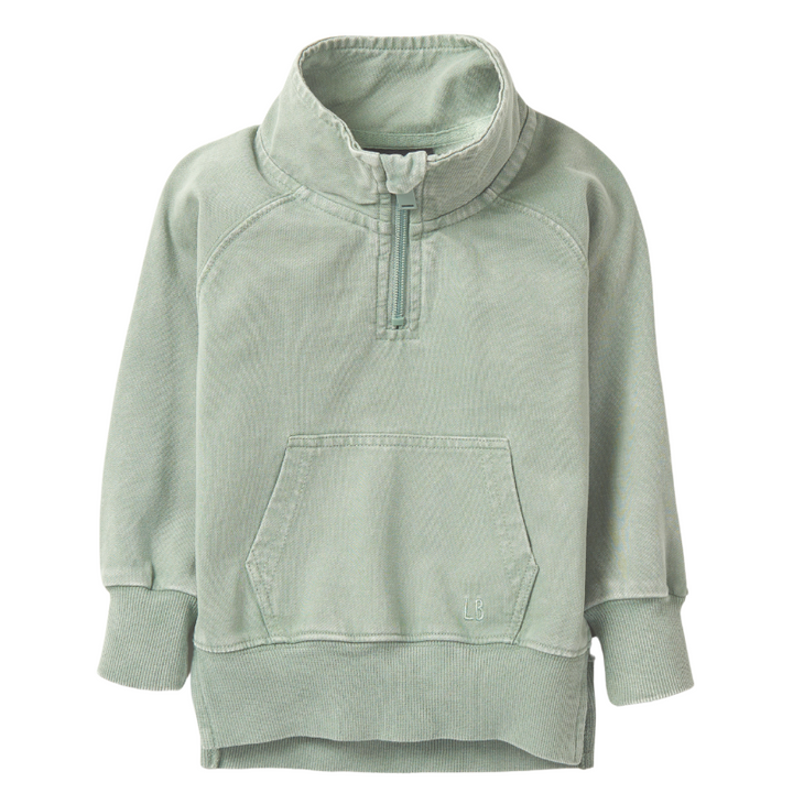 Little Bipsy Basil Wash quarter zip