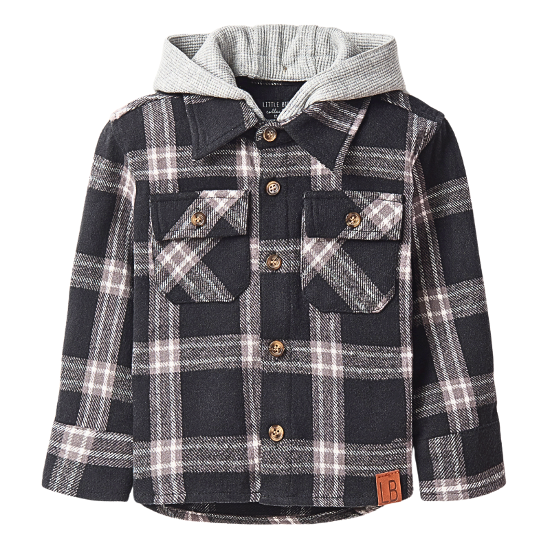 Little Bipsy Black hooded flannel