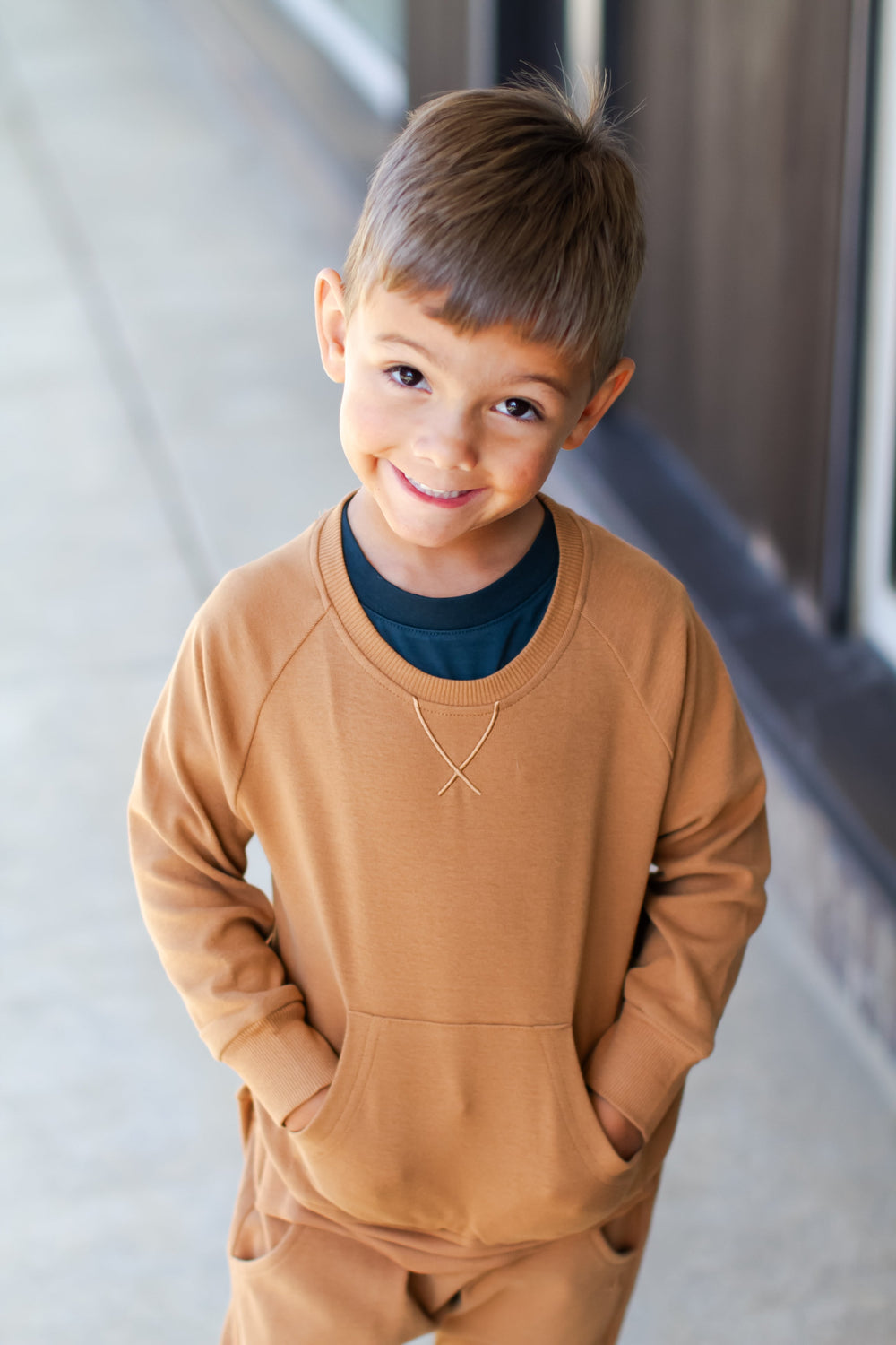 Little Bipsy Caramel pocket pullover sweatshirt