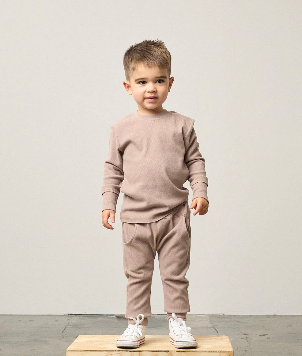 Little Bipsy Mushroom ribbed joggers for boys