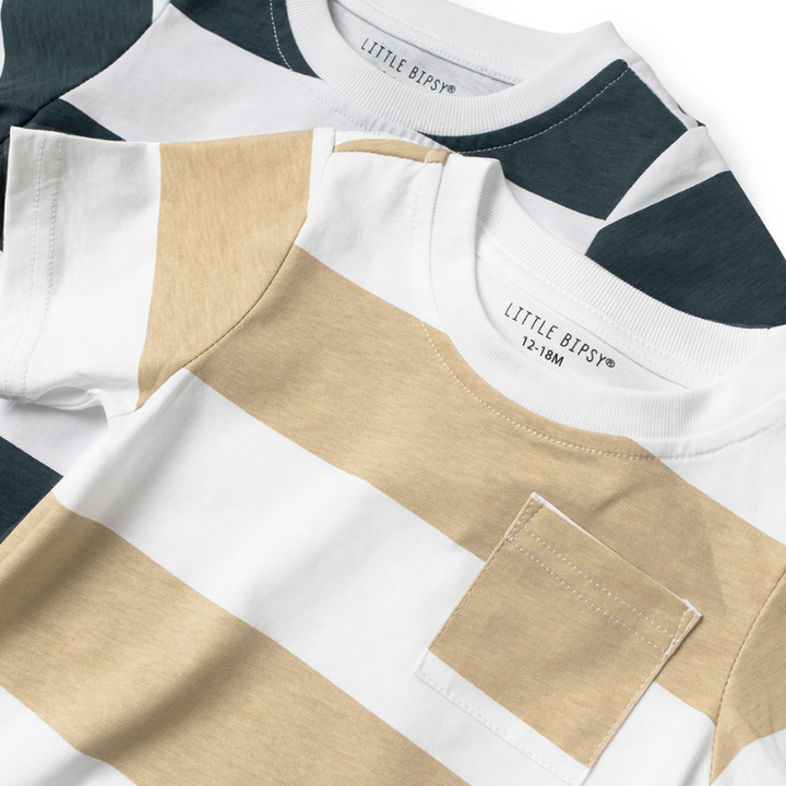 Little Bipsy - Striped Tee in Beige