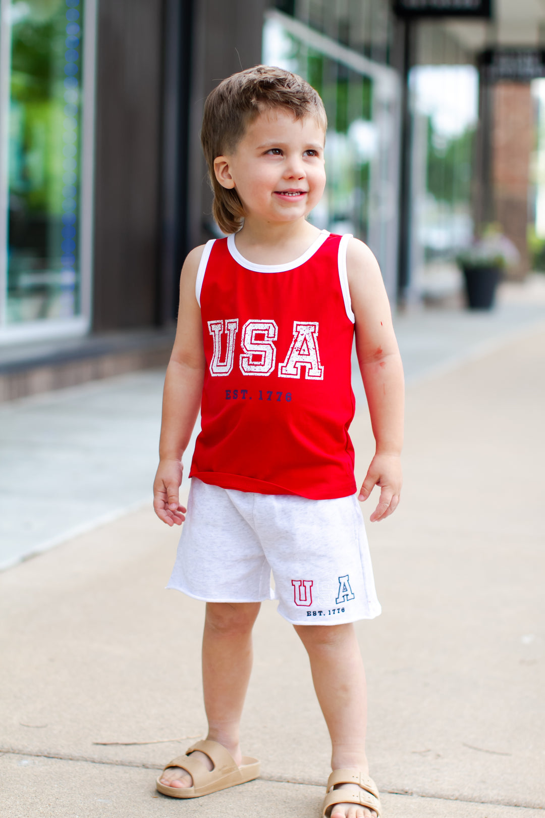 Little Bipsy boys USA grey summer shorts