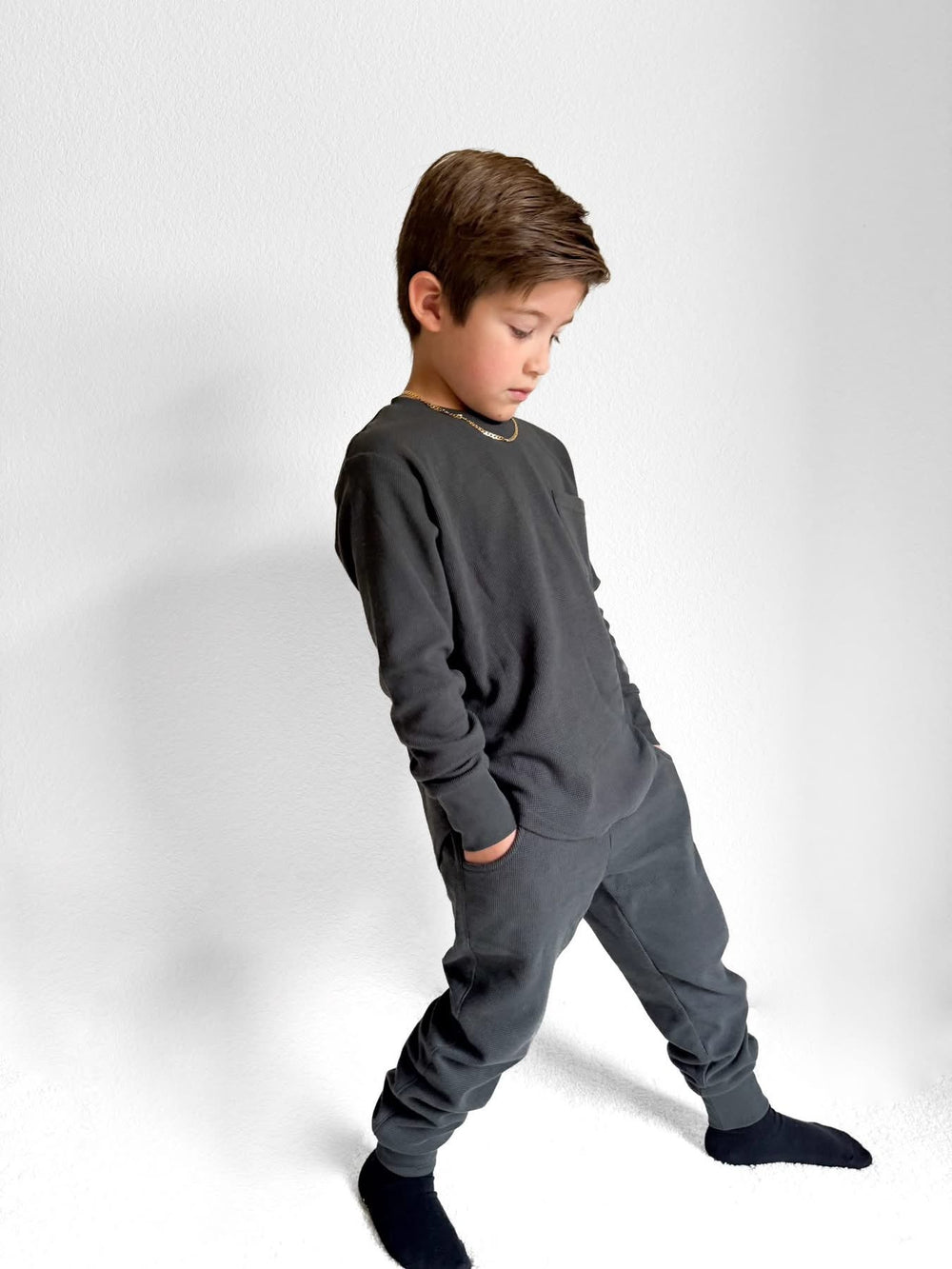 Little Bipsy boys Waffle top Shadow