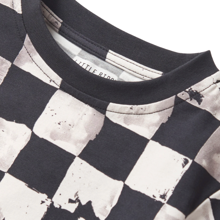 Little Bipsy boys all over checkered tshirt detail