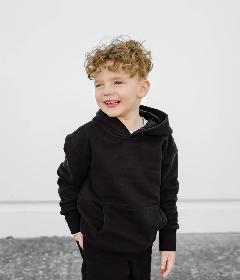 Little Bipsy boys black elevated hoodie