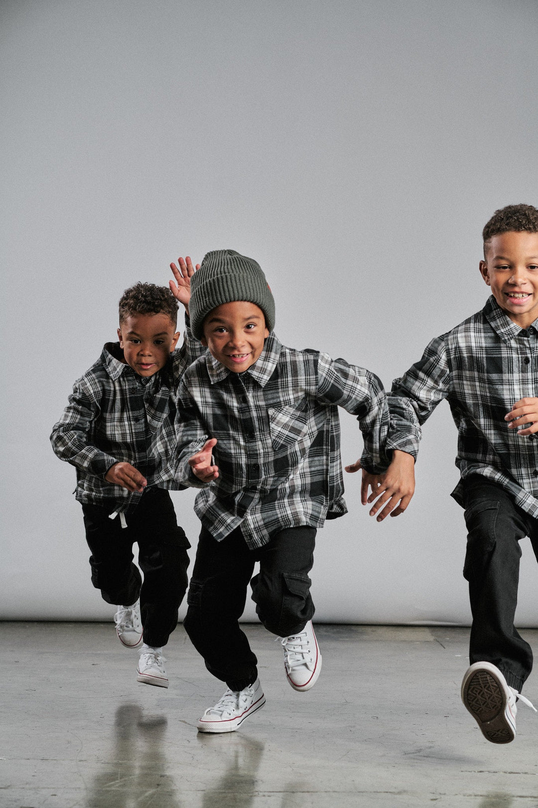 Little Bipsy Boys Plaid Button Up Shirt in Black/White – Roman