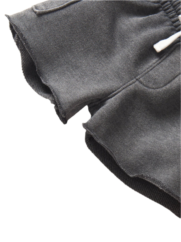 Little Bipsy boys raw edge cargo shorts charcoal wash legs