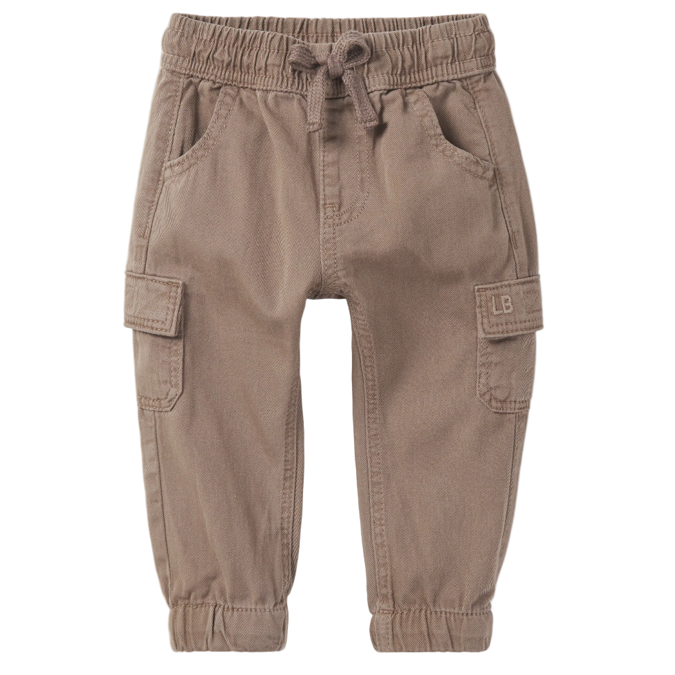 Little Bipsy cargo joggers in Mushroom