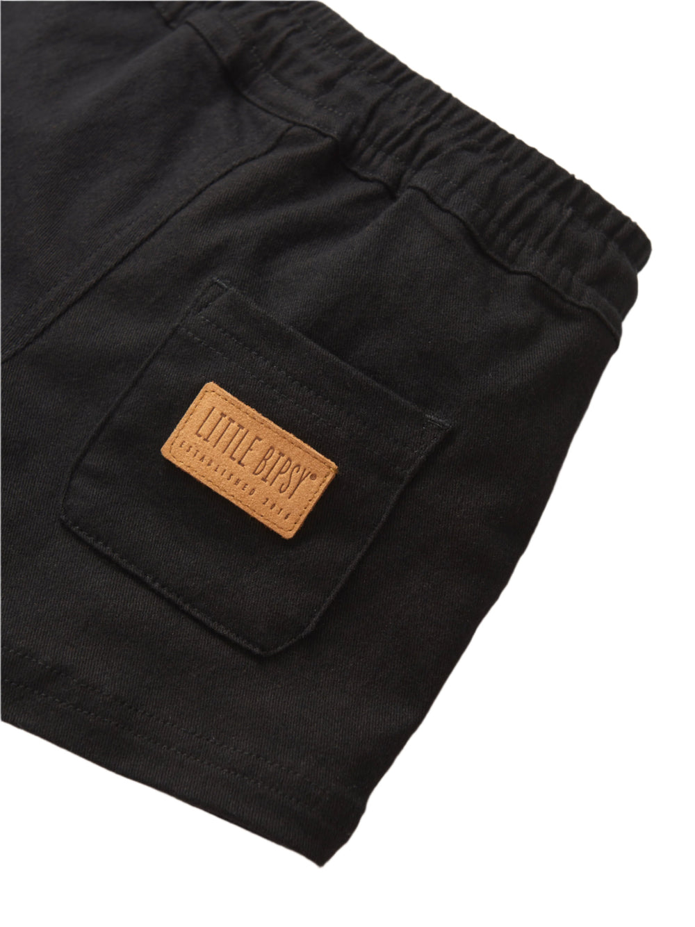 Little Bipsy cotton twill shorts in black back