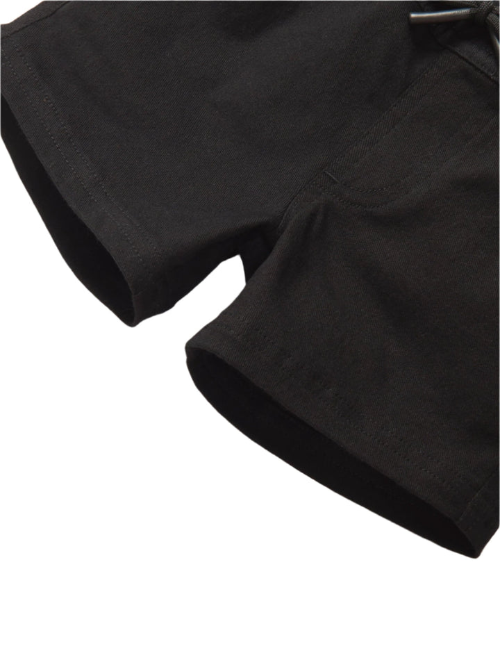 Little Bipsy cotton twill shorts in black leg