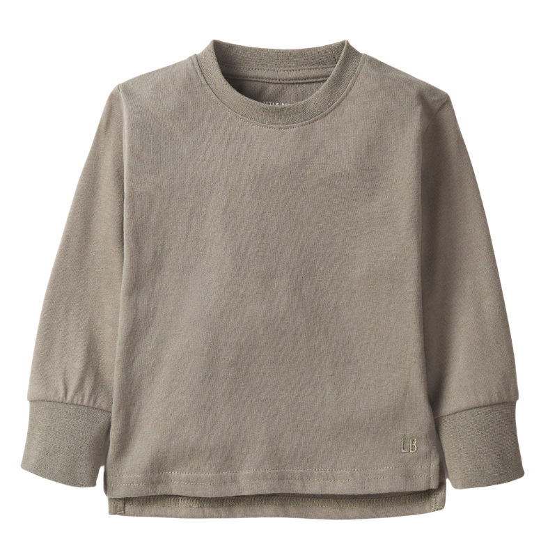 Little Bipsy elevated long sleeve tee in army green