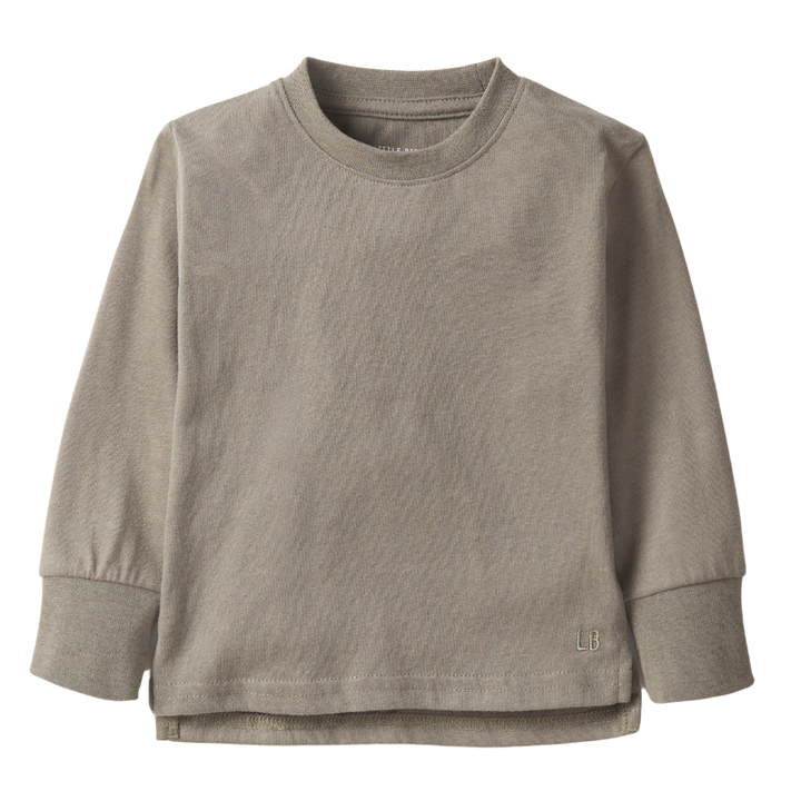 Little Bipsy elevated long sleeve tee in army green