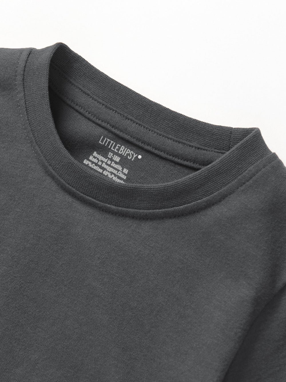Little Bipsy elevated tee in Shadow detail