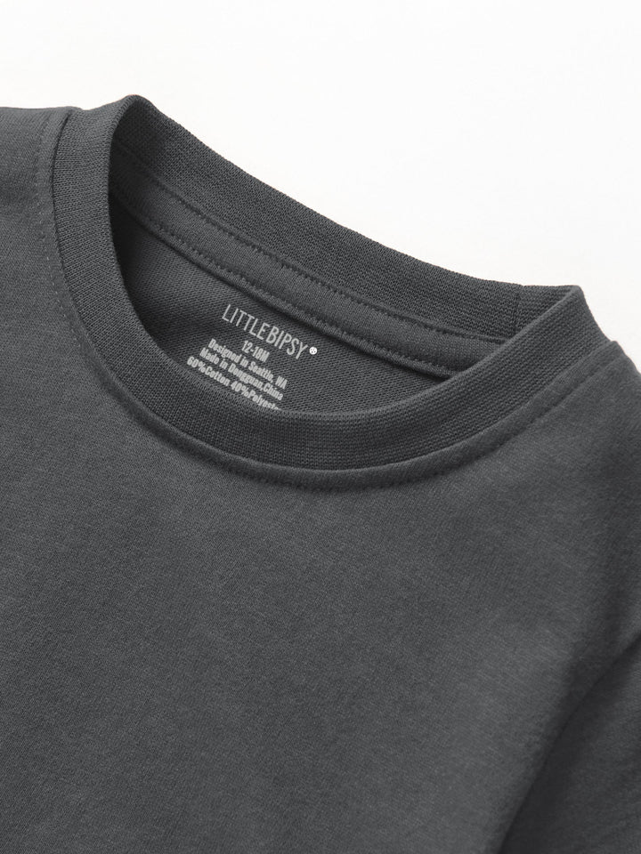 Little Bipsy elevated tee in Shadow detail