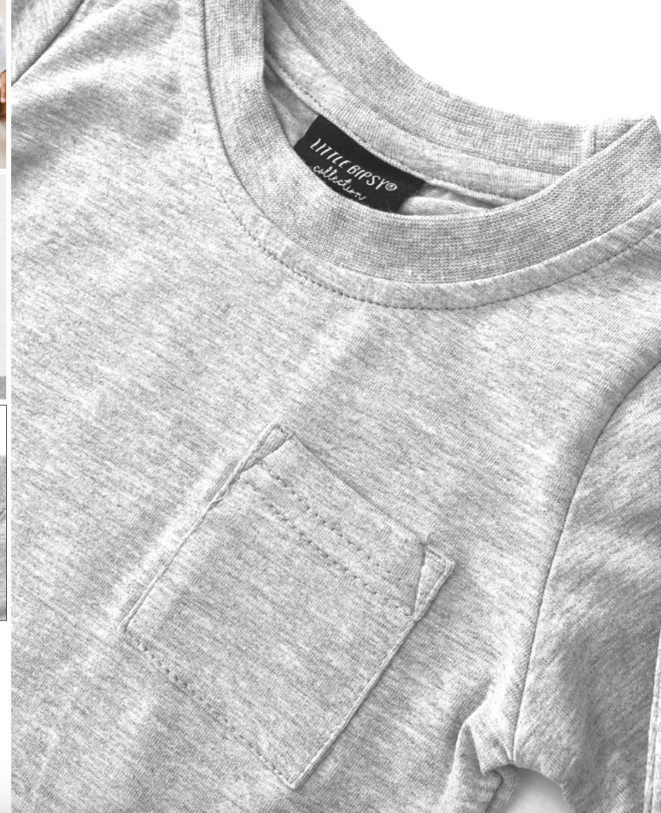 Little Bipsy grey kids pocket tee for boys