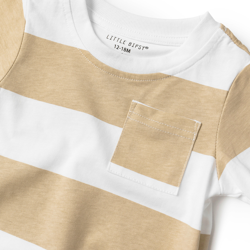 Little Bipsy - Striped Tee in Beige