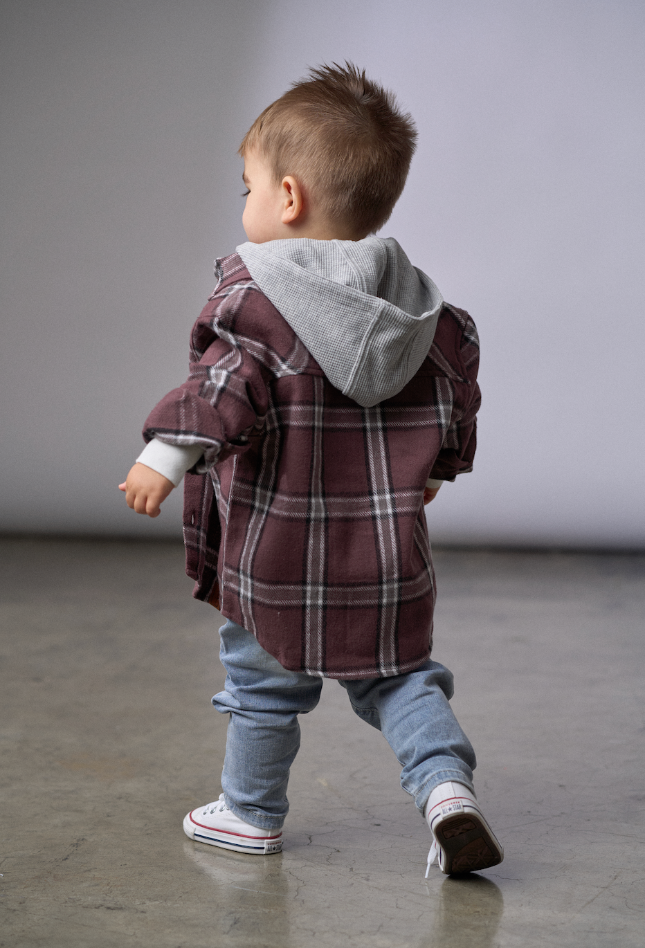 Little Bipsy huckleberry hooded flannel for boys