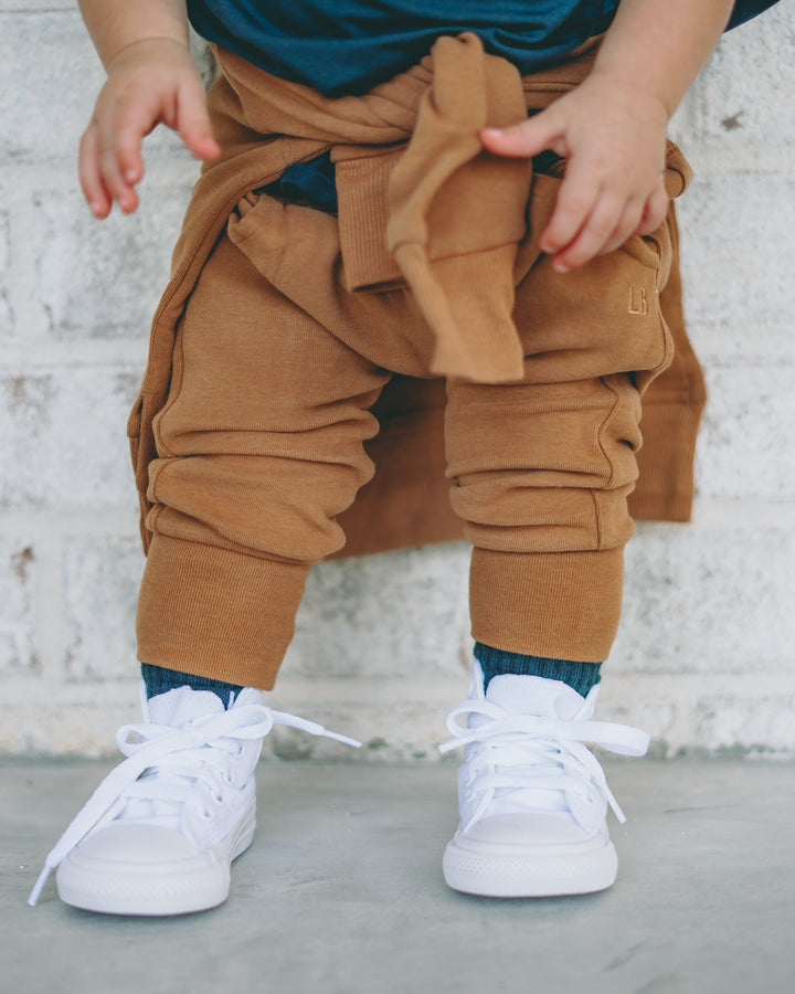 Little Bipsy joggers in caramel