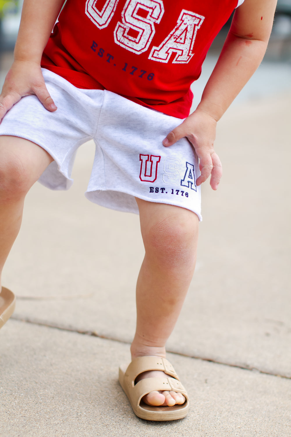 Little Bipsy kids USA grey summer shorts