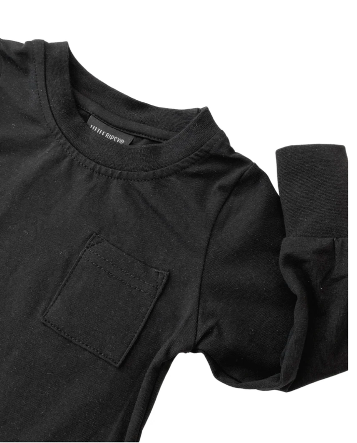 Little Bipsy long sleeve black shirt close