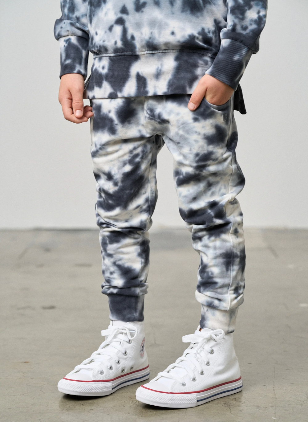 Little Bipsy marble tie dye  joggers in blue