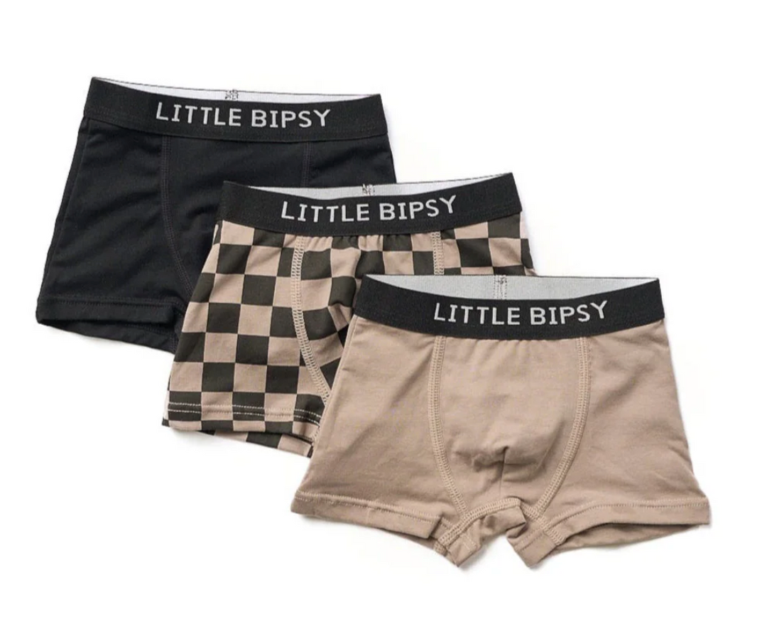 Little Bipsy mushroom check boxer briefs