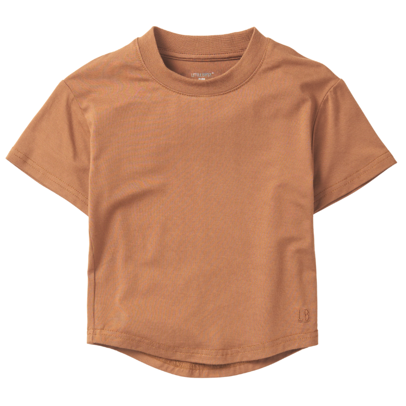 Little Bipsy oversized bamboo tee in Chestnut