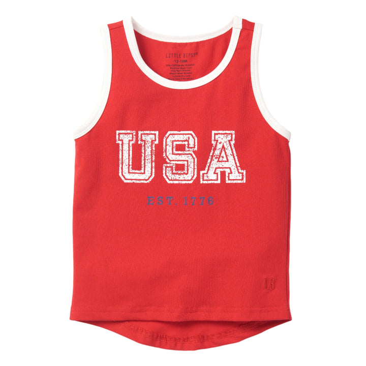 Little Bipsy red USA tank top