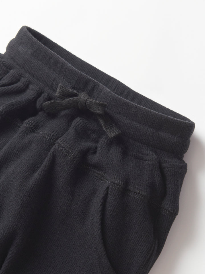 Little Bipsy ribbed joggers in black 1