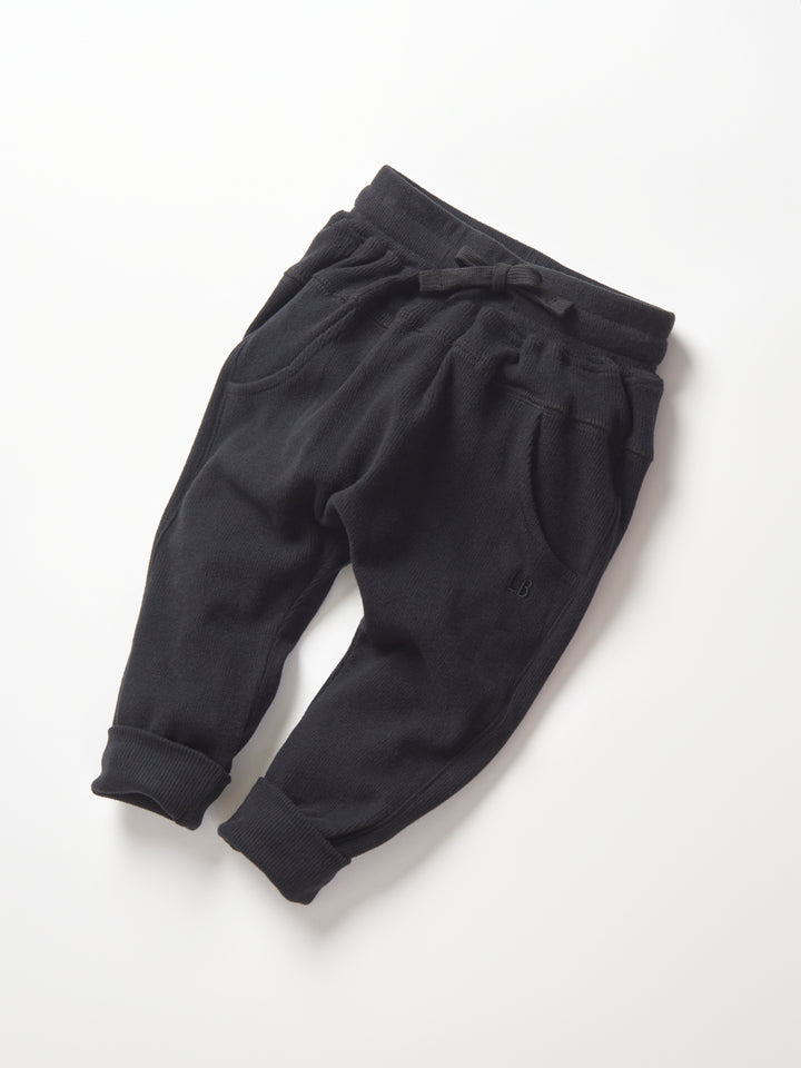 Little Bipsy ribbed joggers in black 4