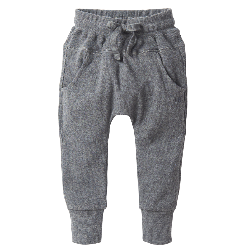 Little Bipsy ribbed joggers in heathered grey