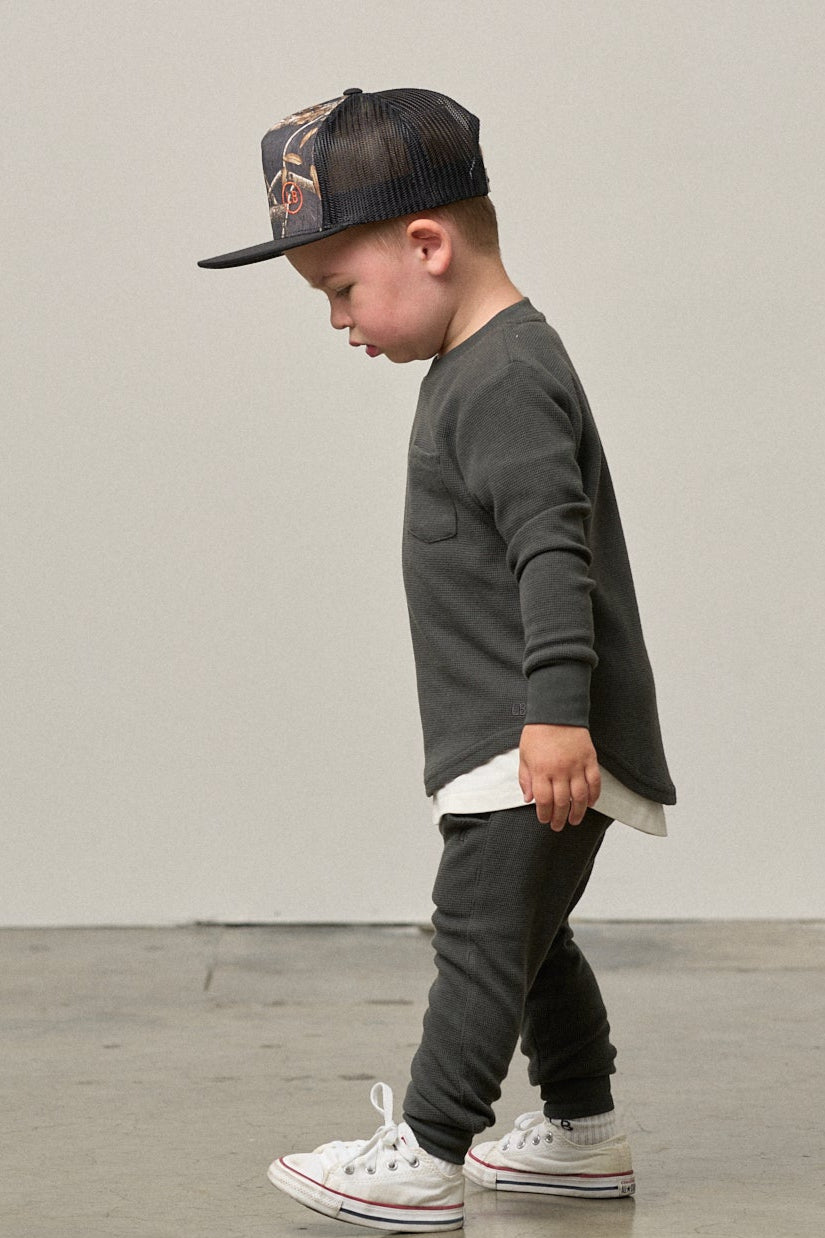 Little Bipsy waffle joggers in Shadow