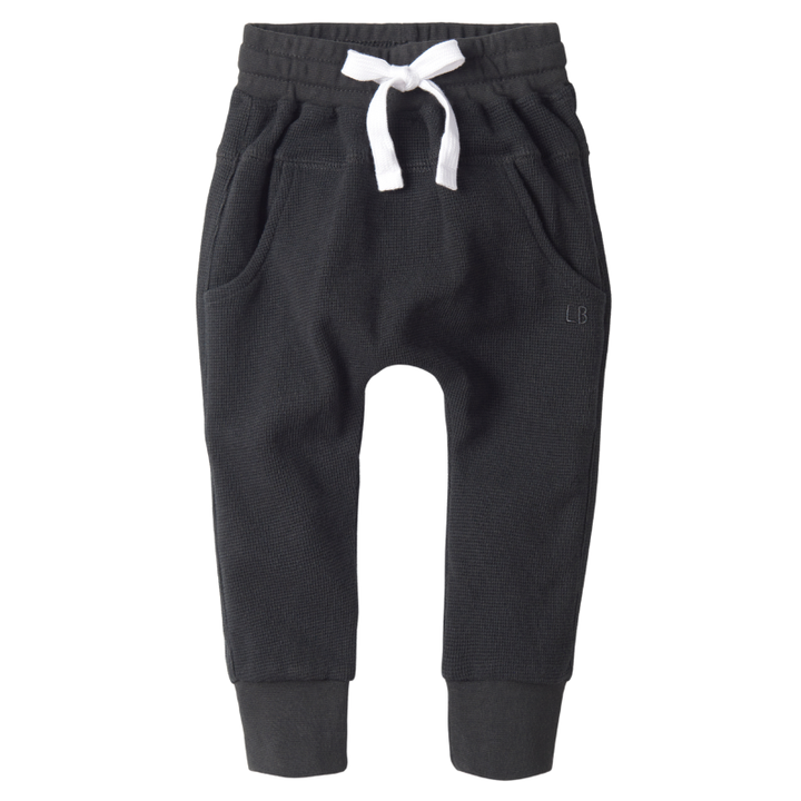 Little Bipsy waffle  joggers in black