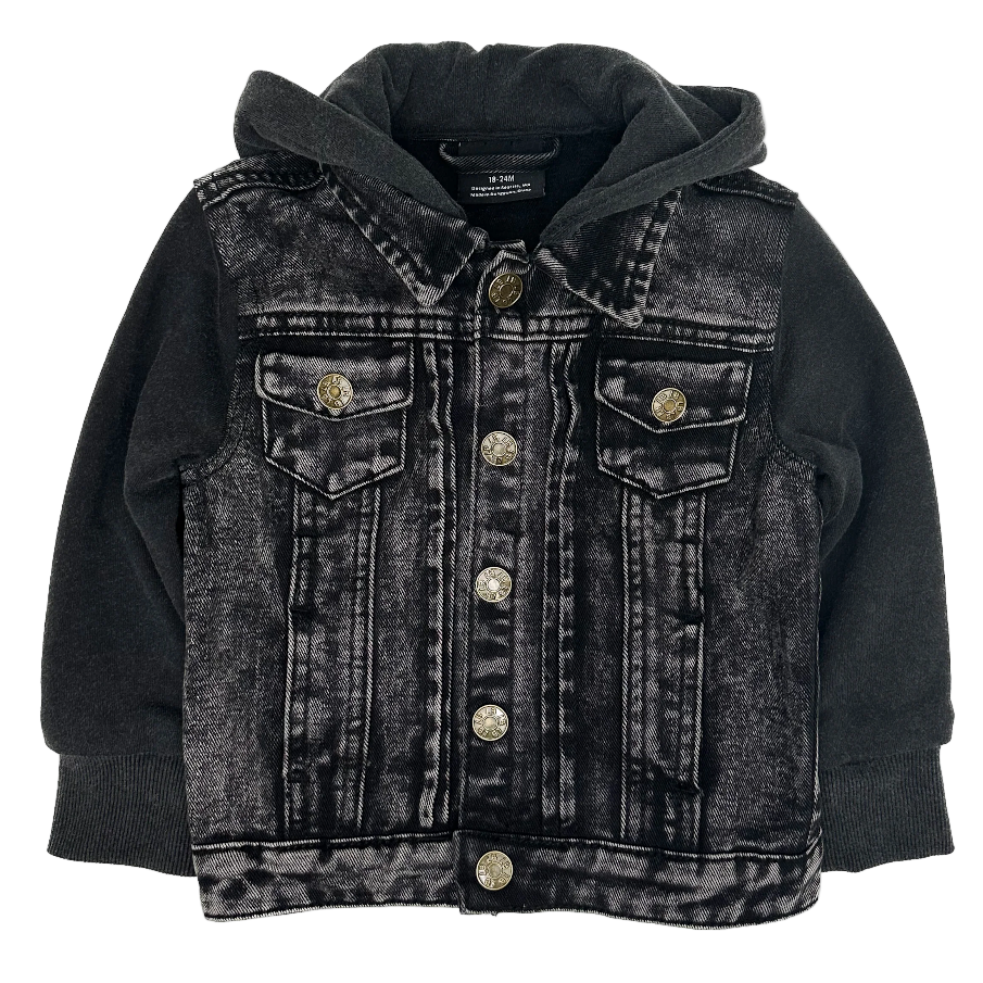 Little Bipsy washed black denim jacket