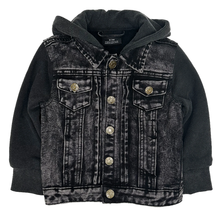 Little Bipsy washed black denim jacket
