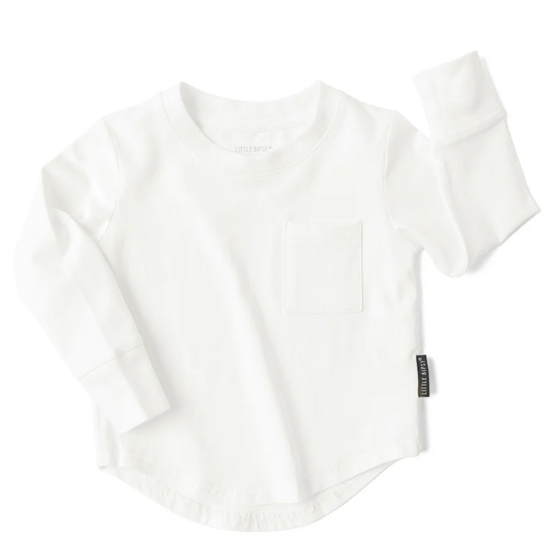 Little Bipsy white long sleeve boys tshirt