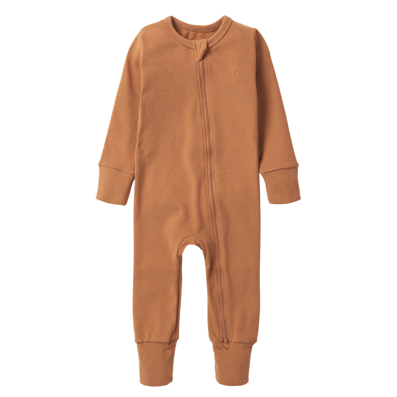 Little Bipsy zip romper in Chestnut