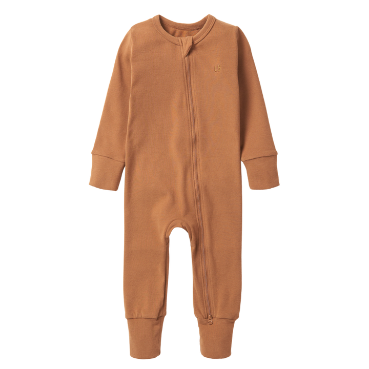 Little Bipsy zip romper in Chestnut